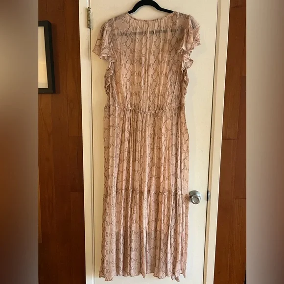 Anthropologie V-Neck Flutter-Sleeve Dress - Picture 3 of 6